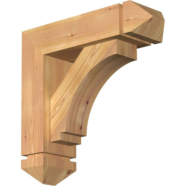 Ekena Millwork Imperial Arts and Crafts Smooth Bracket w/ Offset Brace, Western Red Cedar, 5 1/2"W x 18"D x 18"H BKT0604X18X18IMP03SWR - main